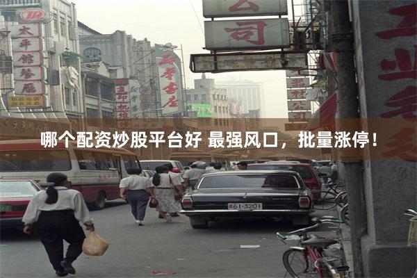 哪个配资炒股平台好 最强风口，批量涨停！