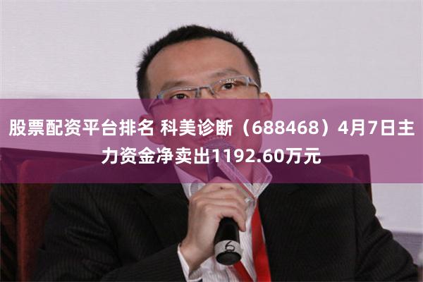 股票配资平台排名 科美诊断（688468）4月7日主力资金净卖出1192.60万元