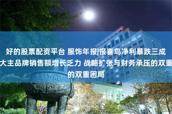 好的股票配资平台 服饰年报|报喜鸟净利暴跌三成、三大主品牌销售额增长乏力 战略扩张与财务承压的双重困局