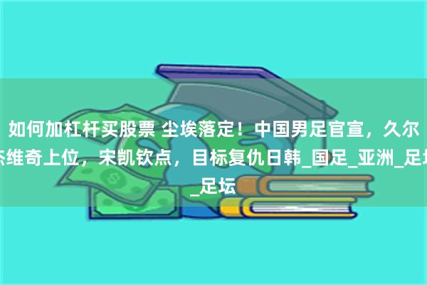 如何加杠杆买股票 尘埃落定！中国男足官宣，久尔杰维奇上位，宋凯钦点，目标复仇日韩_国足_亚洲_足坛
