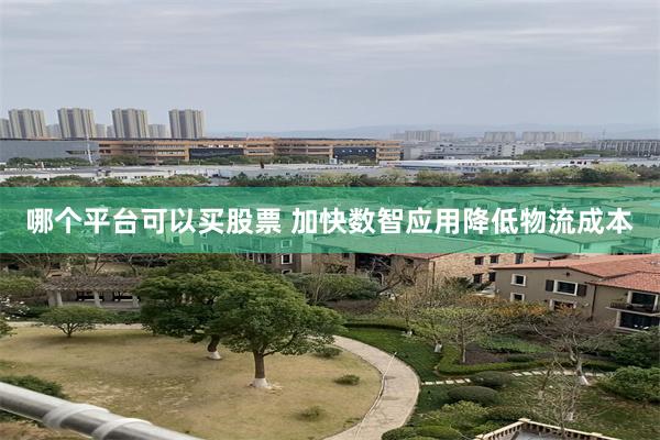 哪个平台可以买股票 加快数智应用降低物流成本